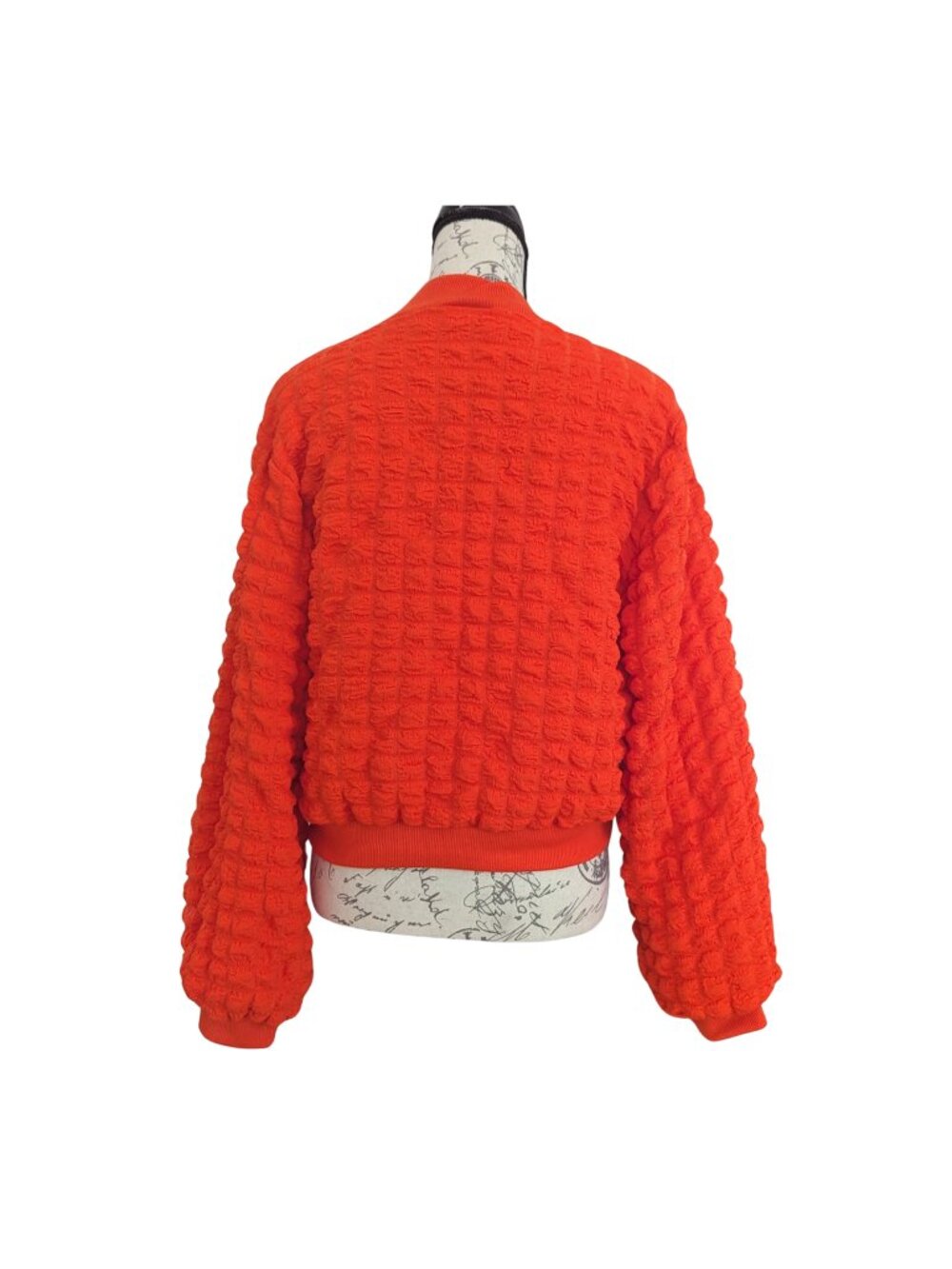 Jolie & Joy Orange Bubble Textured Bomber Jacket Junior XL NWT - Picture 5 of 9